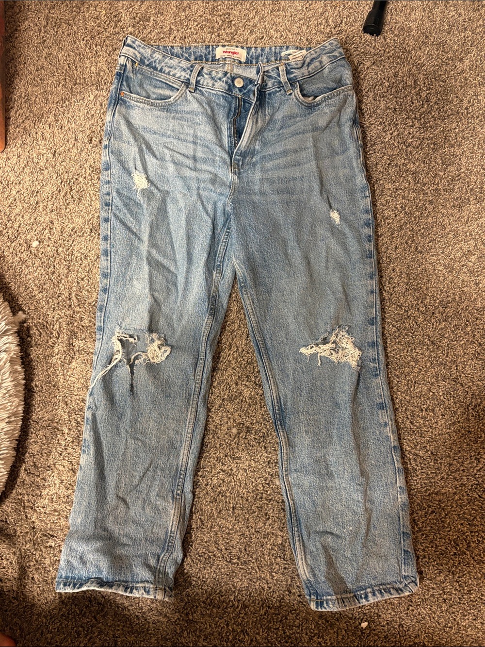 Wrangler Light Blue Distressed Boyfriend Jeans